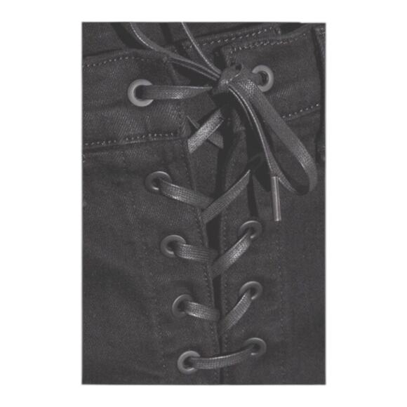 Rag & Bone Jeans Lace Up Skinny Fit Straight Leg Black Coal Women's Size 25 - Picture 5 of 16